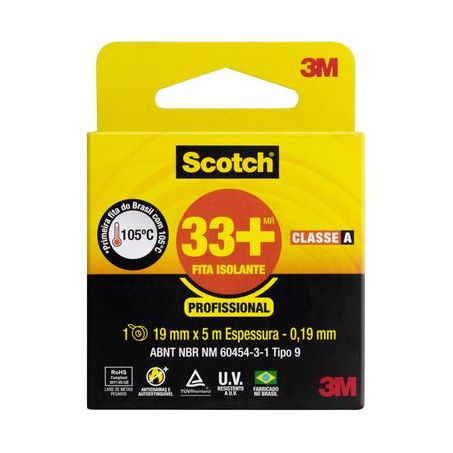 Fita isolante profissional 3m 19mmx5m