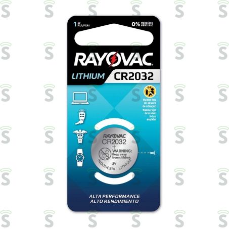  Pilha Rayovac Botão 3v Cr2032-1 Embalagem 1un