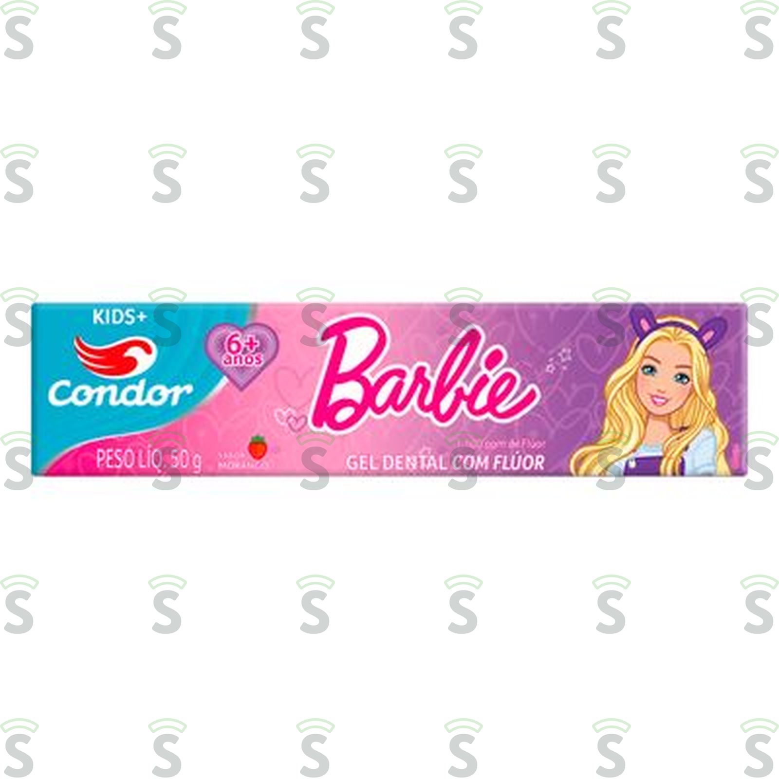 Gel Dental com Flúor Condor Kids+ Morango Barbie Caixa 50gr