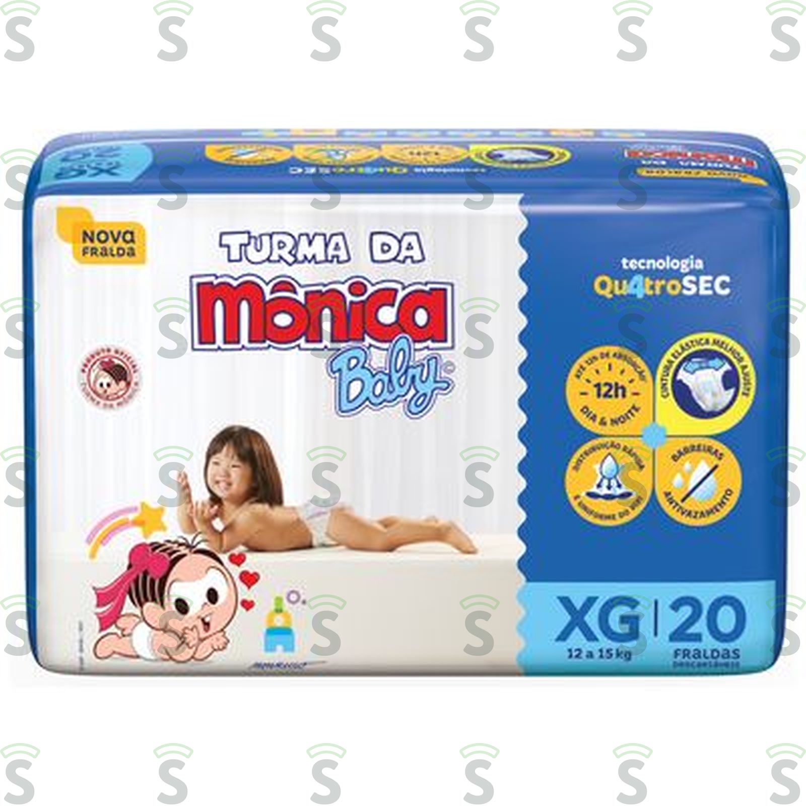 Fralda Descartável Turma Da Mônica Baby Xg Pacote 20 Unidades