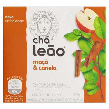 Chá Leão 30g - Maçã com Canela - Com 10 saquinhos
