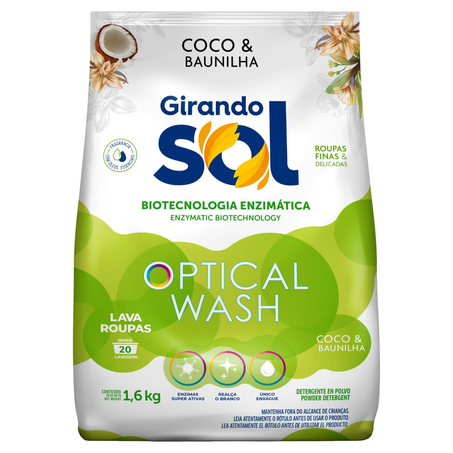 Sabão em Pó Girando Sol 1,6Kg - Baunilia e Coco - Sachê