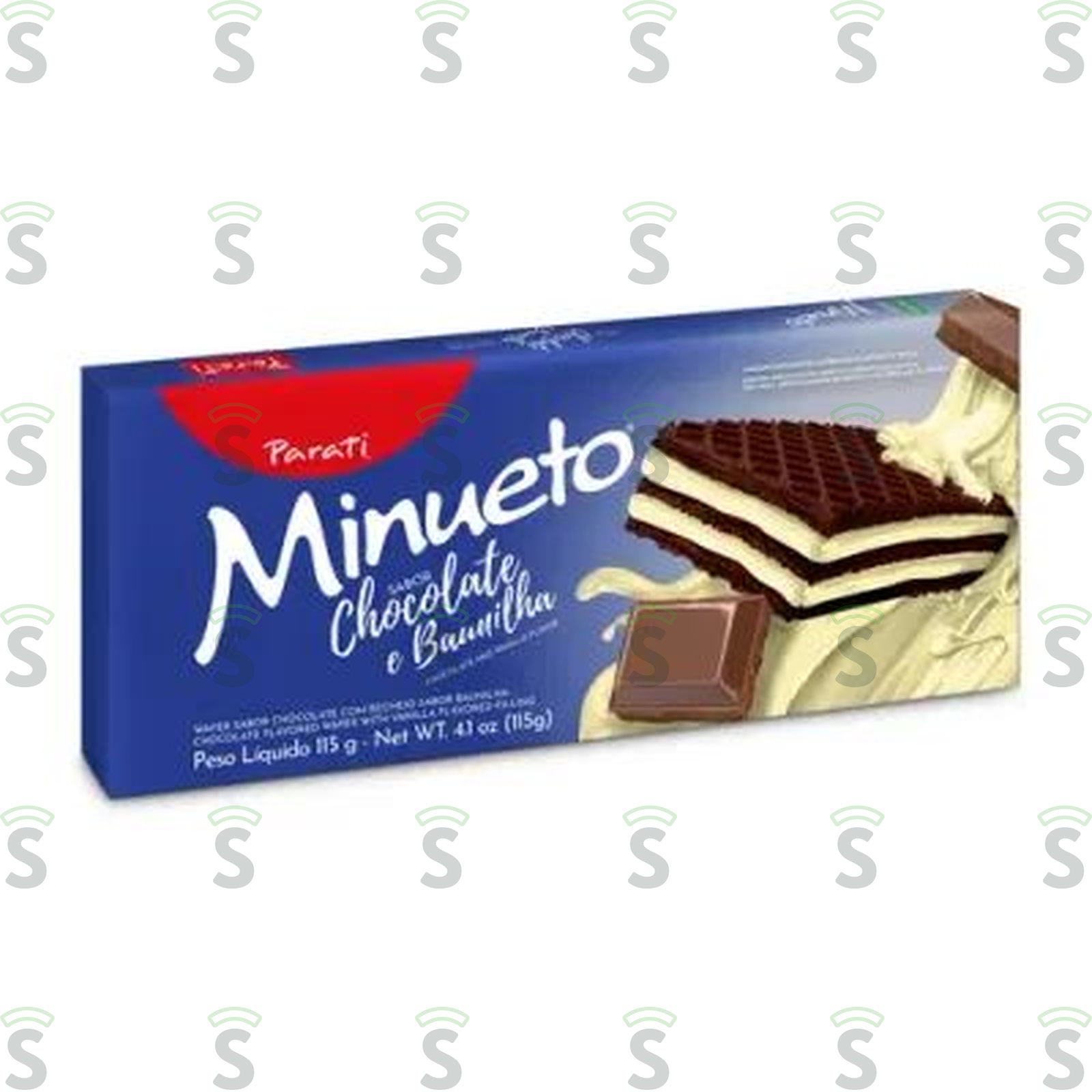 Biscoito Wafer Parati Minueto Chocolate E Baunilha 115G
