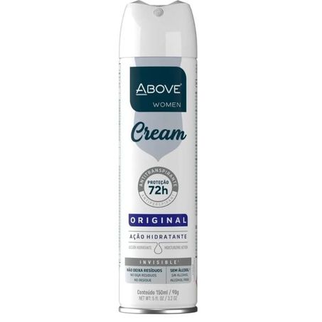 DESODORANTE AEROSSOL FEMININO ABOVE CREAM ORIGINAL INVISIBLE 150ML