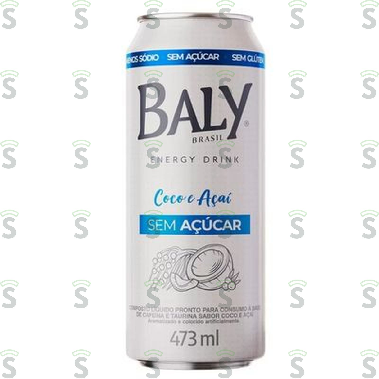 Energético Baly Coco e Açaí Zero Açúcar Lata 473ml