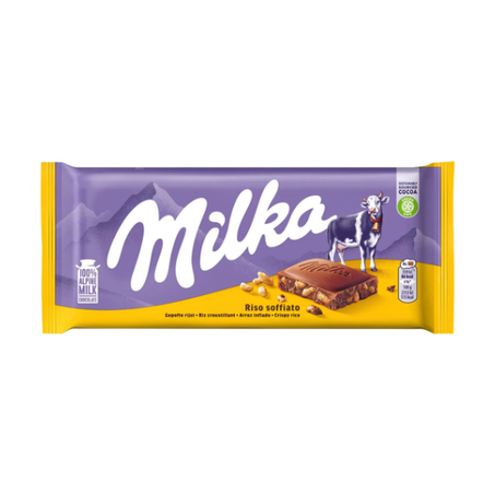 Choc barra milka flocos de arroz 90g