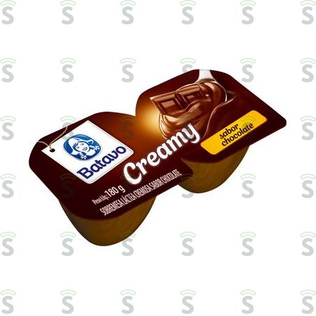  Sobremesa Láctea Chocolate Batavo Creamy Bandeja 2 Unidades 180g
