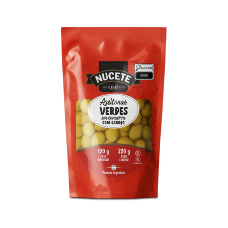 Azeitona Verde Nucete 120g - Com Caroço - Sachê