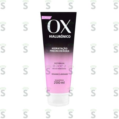  Shampoo Ox Cosméticos Hialurônico Hidratação Preenchedora Squeeze 240ml
