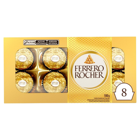 Bombom Ferrero Rocher 100g - Com 8 Bombons
