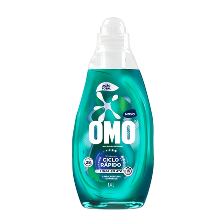 Sabão Líquido Omo 1,4 Litro - Ciclo Rápido - Ação Total
