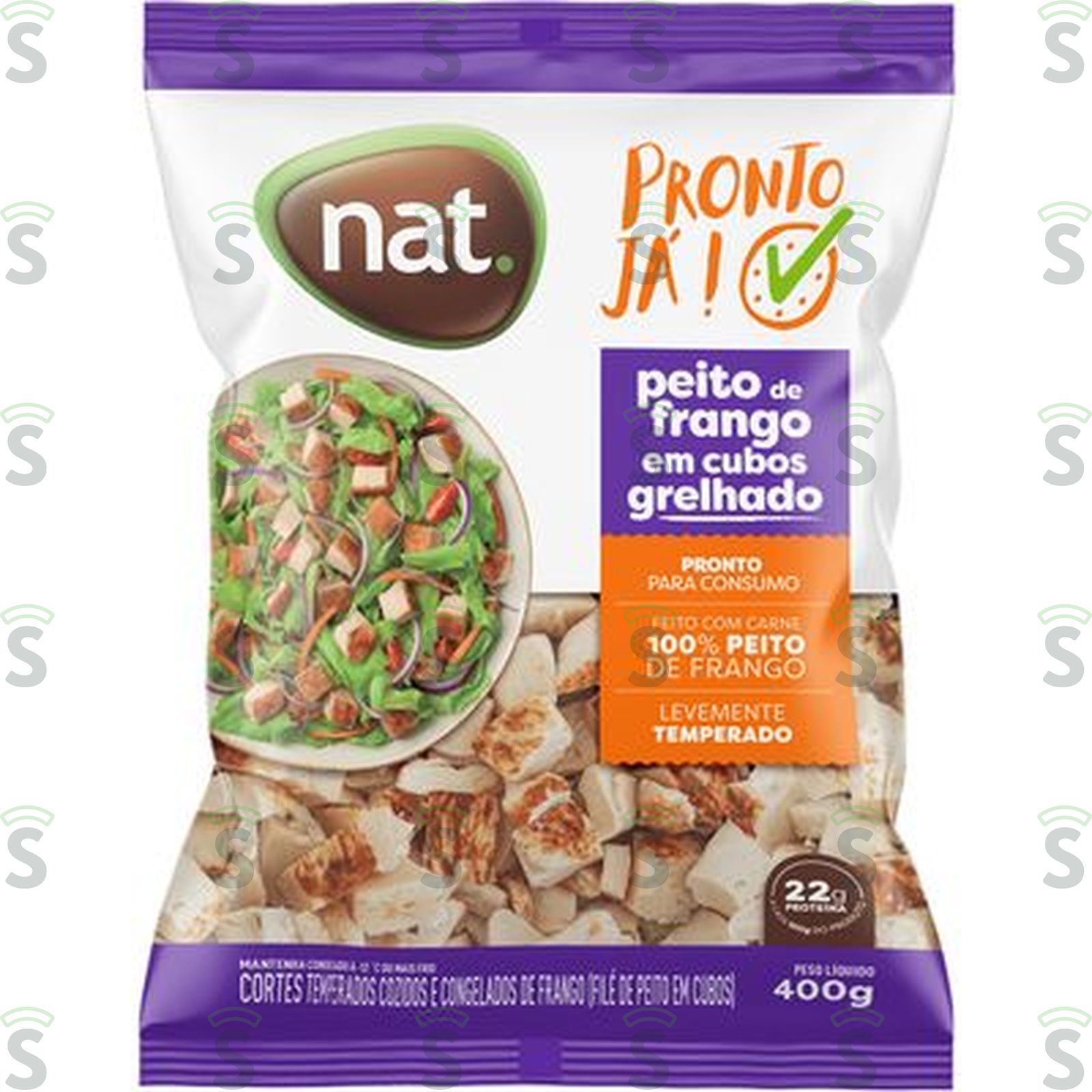 Peito Frango Nat Grelhado Cubos 400G