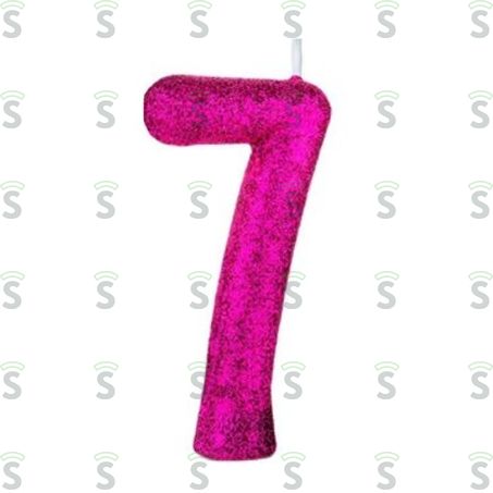  Vela de Aniversário Regina Cintilante Pink N7 1un