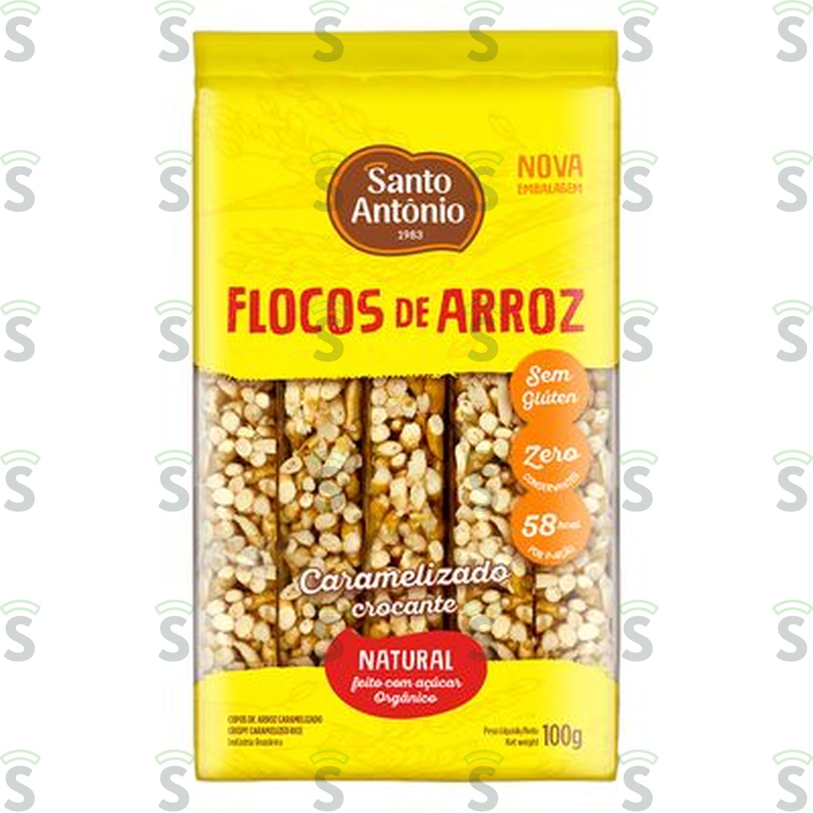 Flocos de Arroz Santo Antônio com Açucar Orgânico Embalagem 100G