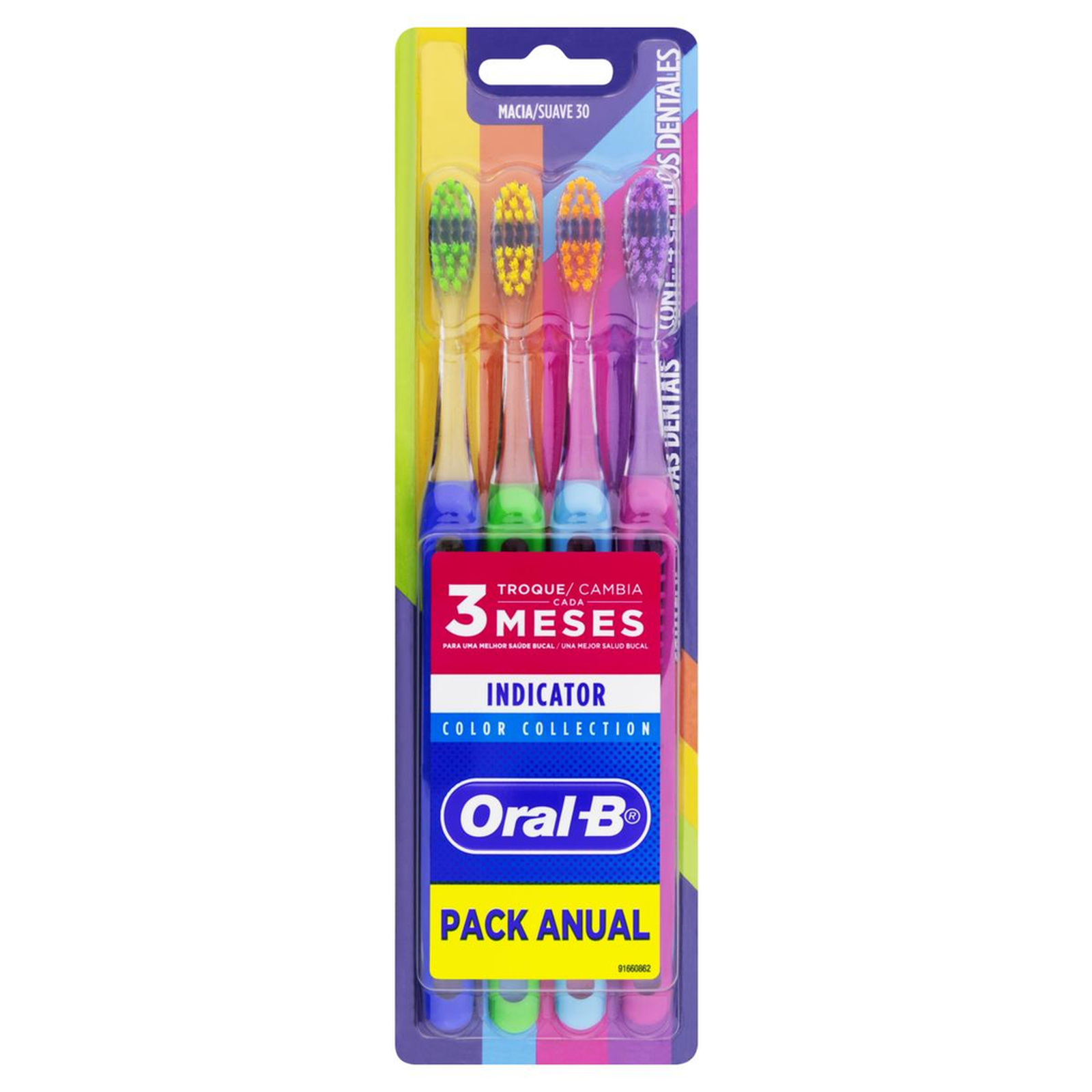 Escova Dental Oral-B Indicator - Color Collection - Com 4 Escovas