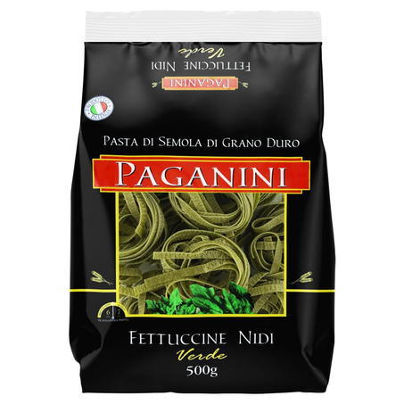 Massa Italiana Paganini 500g - Nidi Fettuccine - Verde