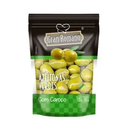 AZEITONA VERDE GRAN ROMANO COM CAROÇO SACHÊ 150G