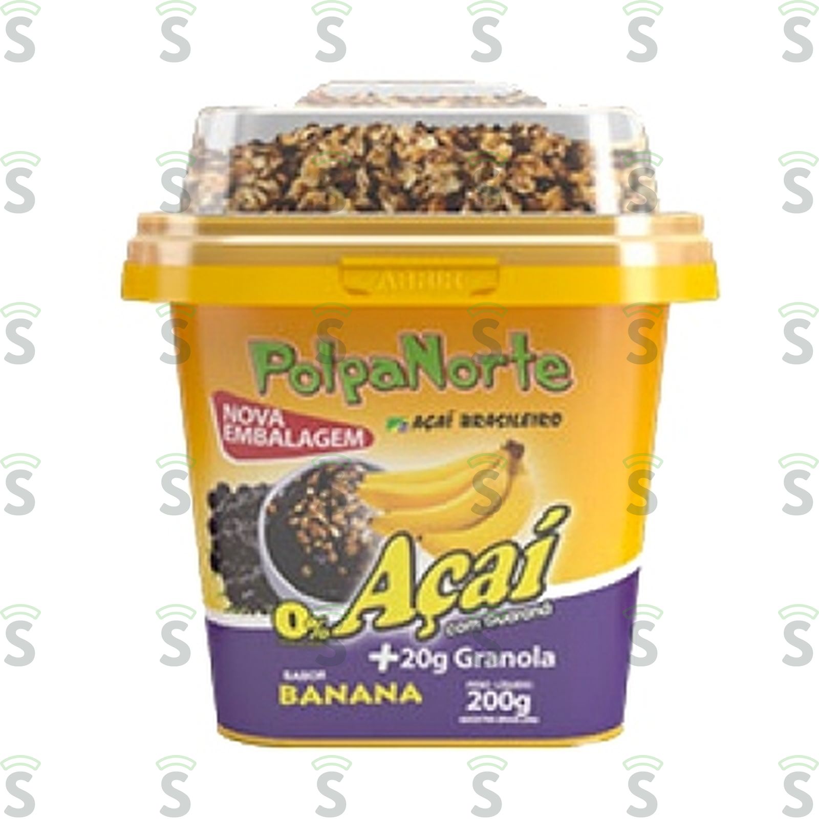 Açaí Congelado Polpa Norte Sabor Banana com Granola Pote 220G