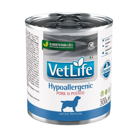 Ração Úmida Farmina Vet Life Hypoallergenic Pork & Potato para Cães Adultos de Todas as Raças 300g