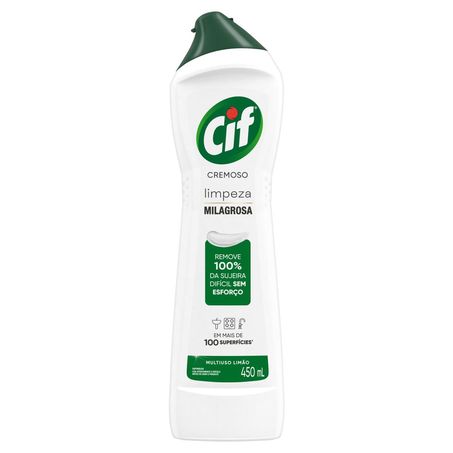 Saponáceo Cremoso Cif 450ml - Limpeza Profunda - Limão
