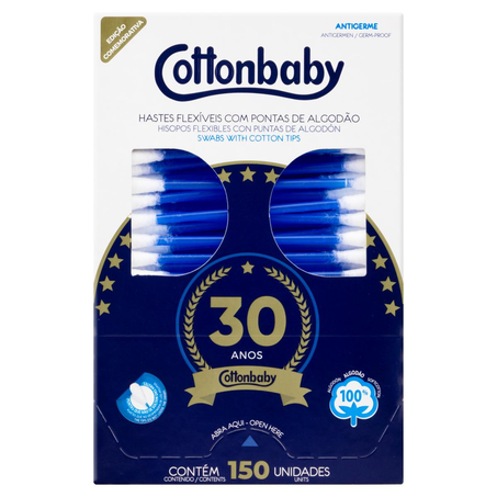 Hastes Flexíveis Cottonbaby Com 150 Unidades