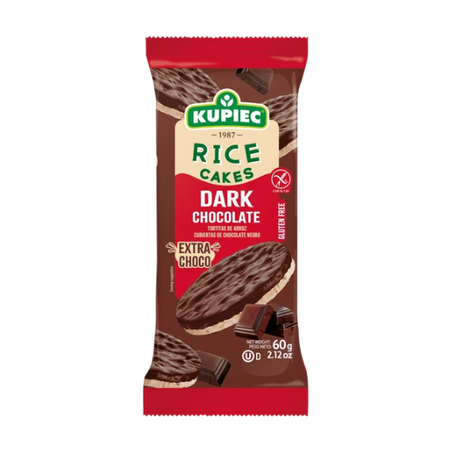 Biscoito arroz kupiec chocolate dark 60g