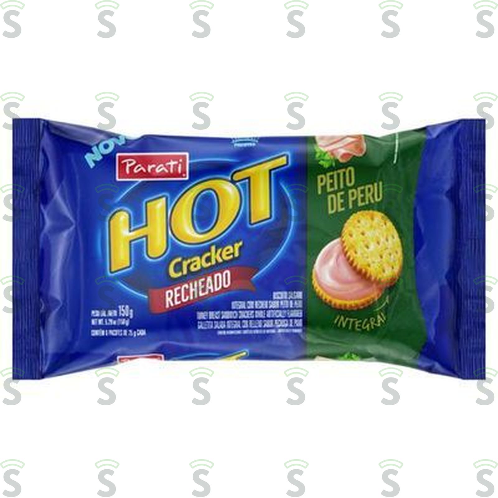 Biscoito Salgado Recheado Parati Hot Cracker Peito de Peru Integral 150G
