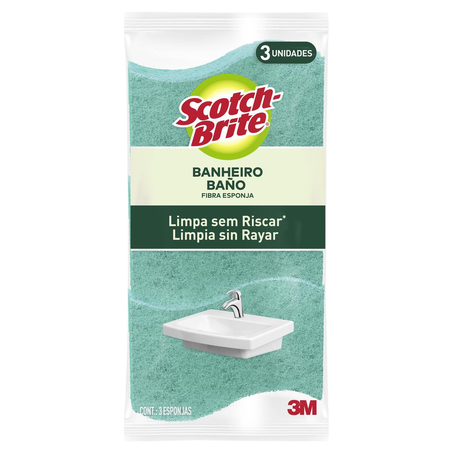 Esponja Scotch-Brite Não Risca - Banheiro - Leve 3, Pague 2 Esponjas
