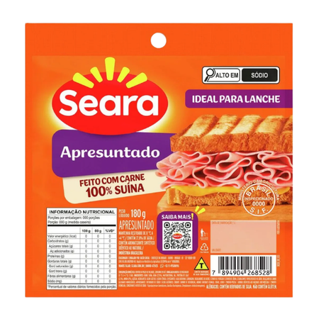 Apresuntado fatiado Seara 180g
