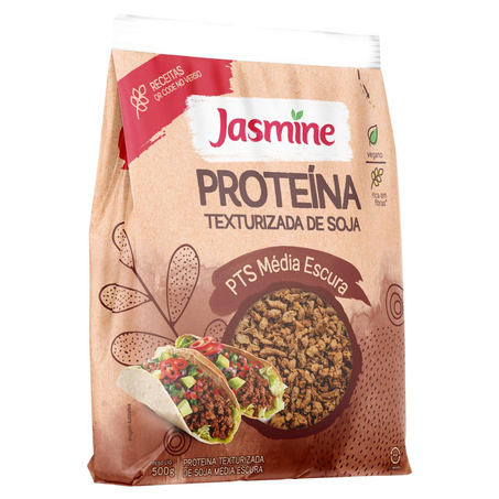 Proteína de Soja Jasmine 500g - Texturizada - Média - Escura