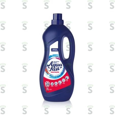  Lava-roupas Líquido Roupas Brancas e Coloridas Aquafast Multiação Frasco 2lt