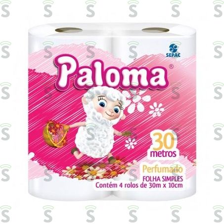  Papel Higiênico Paloma Perfumado Pacote 4 Rolos 30m