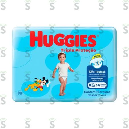  Fralda Descartável Mônica Huggies Xg 14un