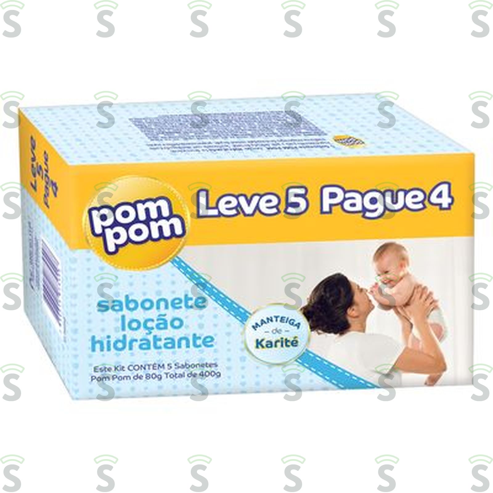 Sabonete Pom Pom Loção Hidratante 80g Oferta Embalagem 5un