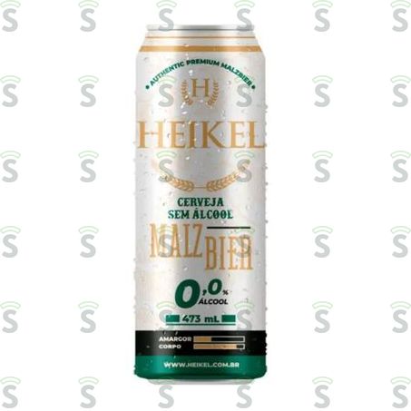  Cerveja Malzbier Heikel Sem Álcool Lata 473ml
