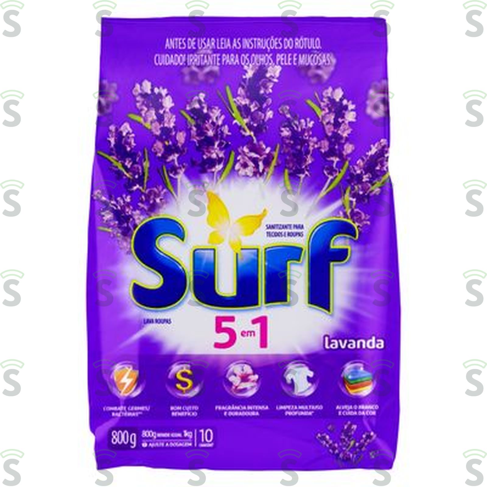 Detergente Lava Roupas em Pó Surf 5em1 Lavanda 800G