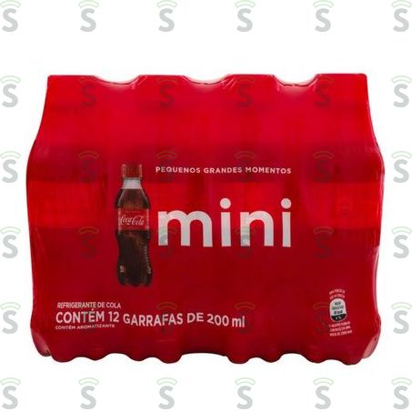  Refrigerante Coca-cola Mini Garrafa 200ml - Pacote Com 12un - 2.4lt