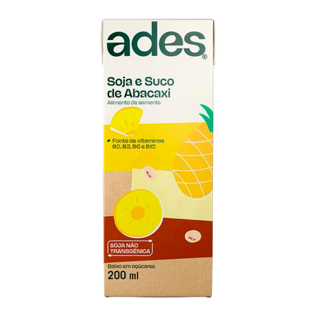 Alimento com soja ades abacaxi 200ml