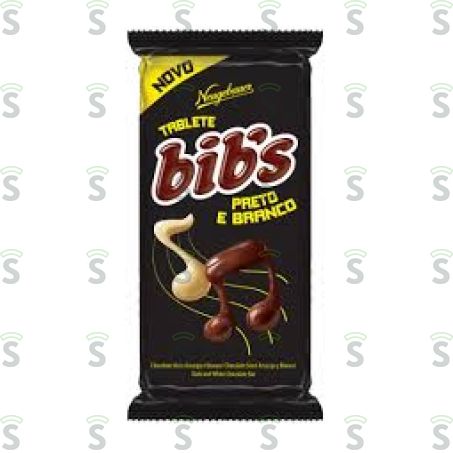  Chocolate Barra Neugebauer Bibs Meio Amargo Preto e Branco Embalagem 65g