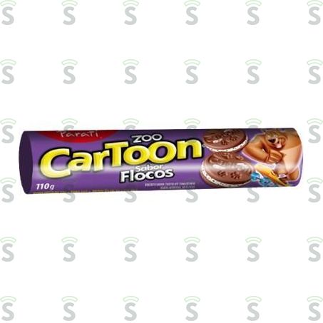  Biscoito Parati Recheado Zoo Cartoon Flocos 110g