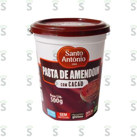  Pasta de Amendoim Doces Santo Antônio Com Cacau Embalagem 500g