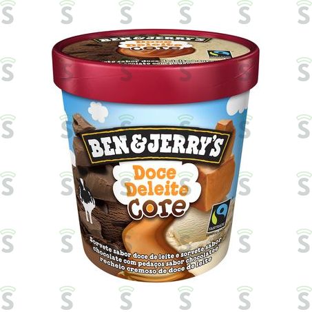  Sorvete Doce de Leite e Chocolate Recheio Doce de Leite Ben & Jerry's Core Pote 458ml