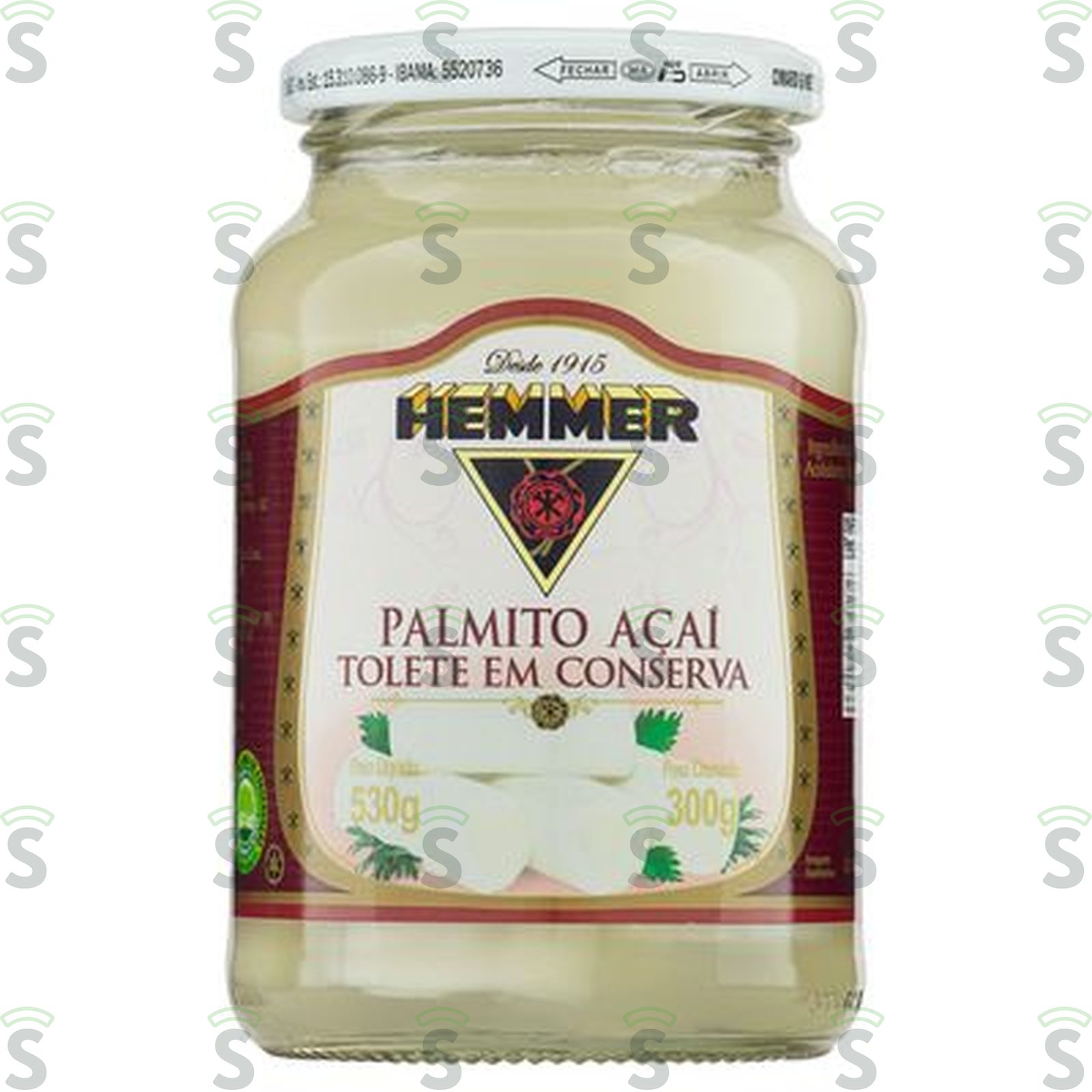 Palmito de Açaí Hemmer Inteiro Vidro 300G