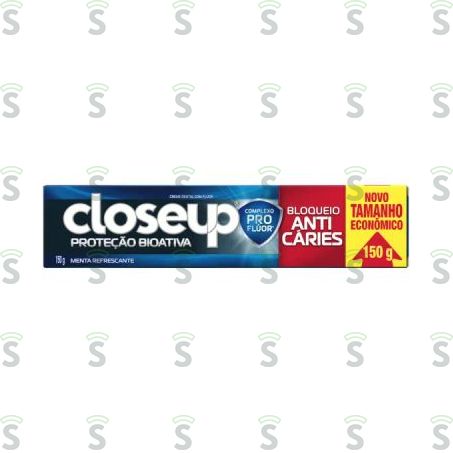 Creme Dental Close Up Menta Refrescante Proteção Bioativa Bloqueio Anticáries Caixa 150gr - Embalagem Econômica