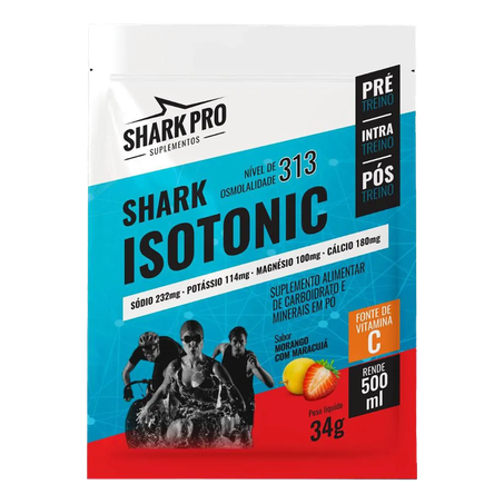 Suplemento Alimentar Shark Isotonic Sabor Morango com Maracujá 34g