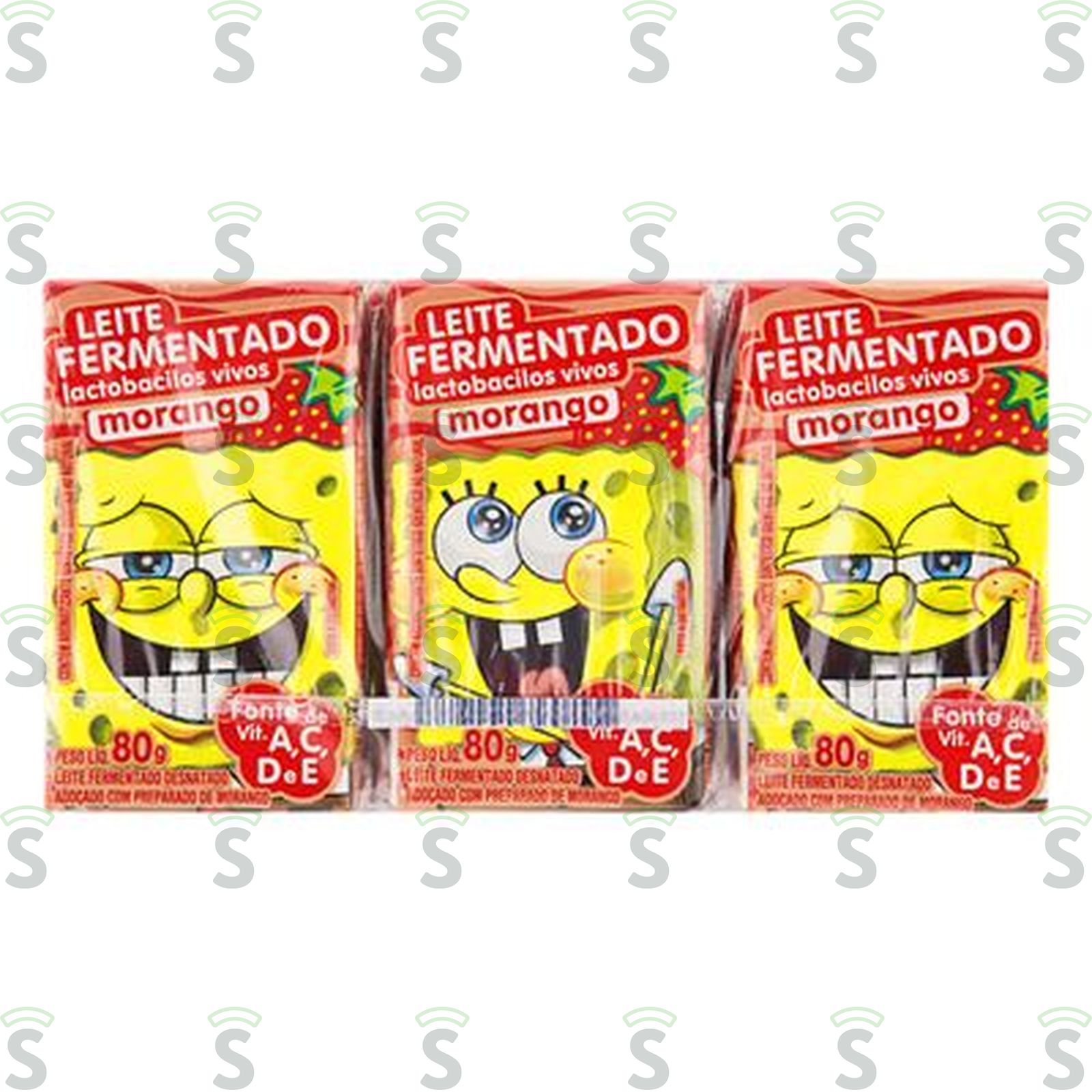 Leite Fermentado Elegê Bob Esponja Morango 80G