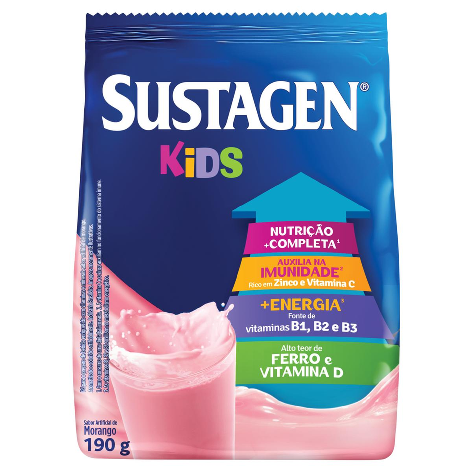 Sustagen Kids 190g - Morango - Sachê