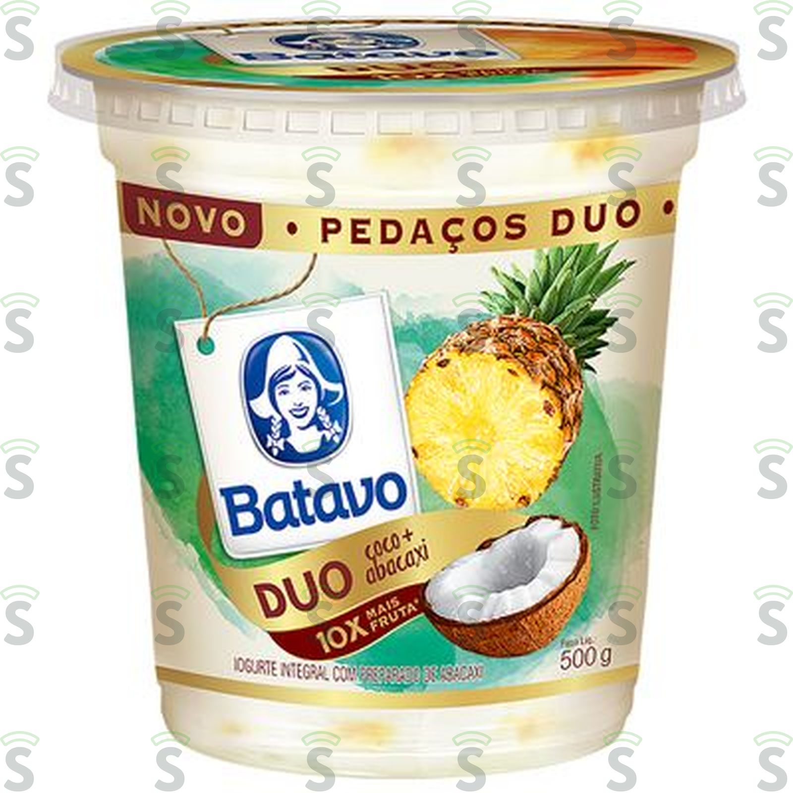 Iogurte Integral Abacaxi E Coco Batavo Pedaços Duo Pote 500G