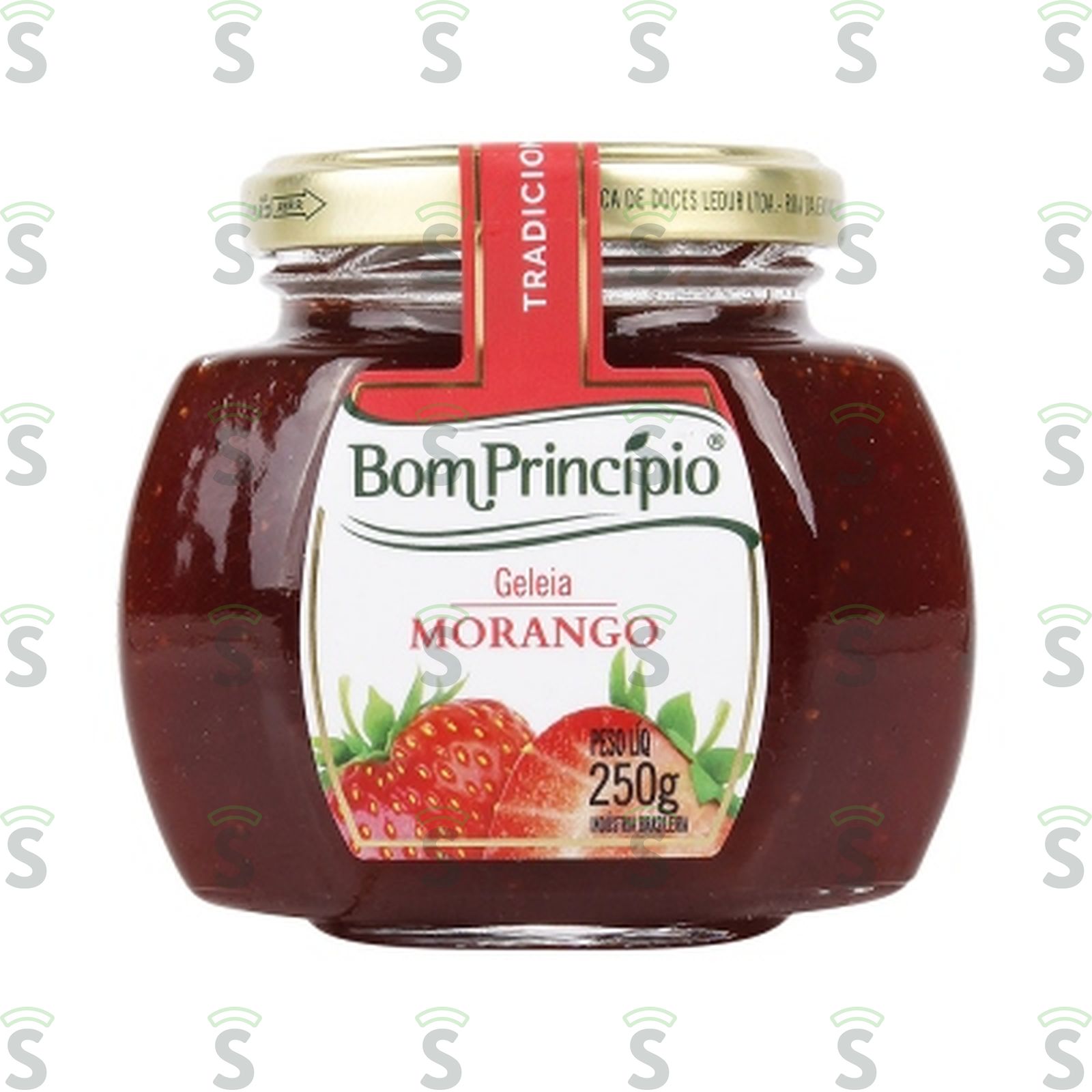 Geleia Bom Princípio Tradicional Morango Pote de Vidro 250gr