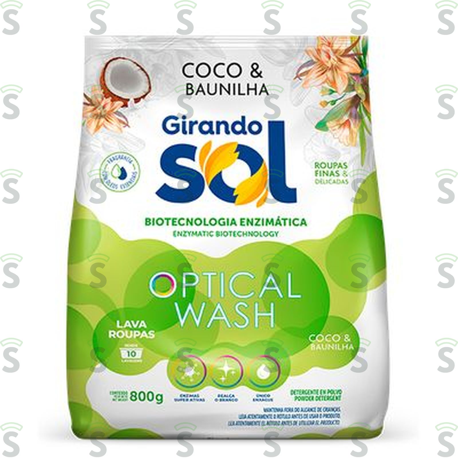LAVA ROUPA PO GIRANDO SOL 800GR COCO/BAUNILHA